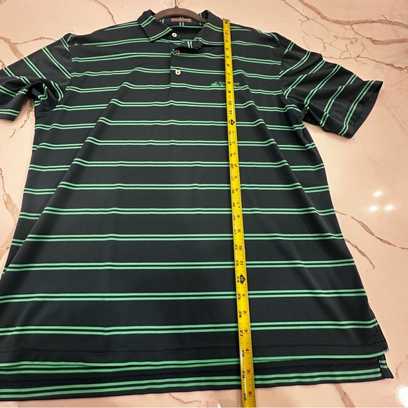Peter Millar Summer Comfort Polo Shirt Medium Green Striped Amelia Island Resort - Picture 9 of 10